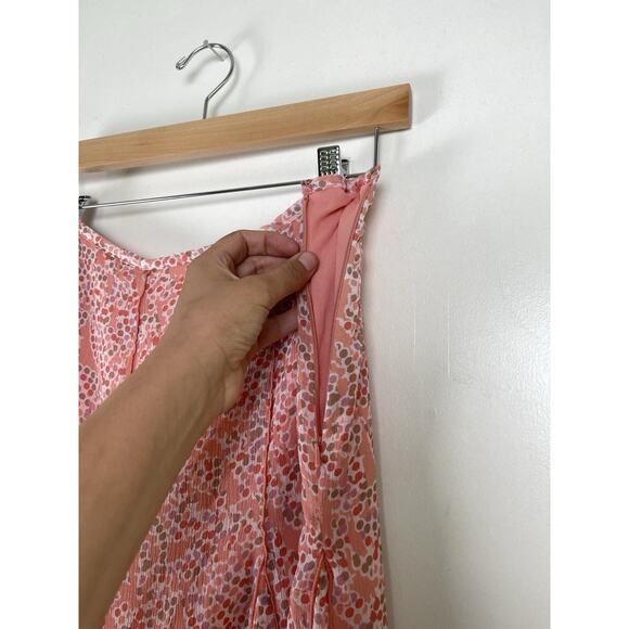 Y2K Dot Midi Skirt Pink Sheer Layered Lined Size 12 Coquette Dainty Ballet - Picture 5 of 11